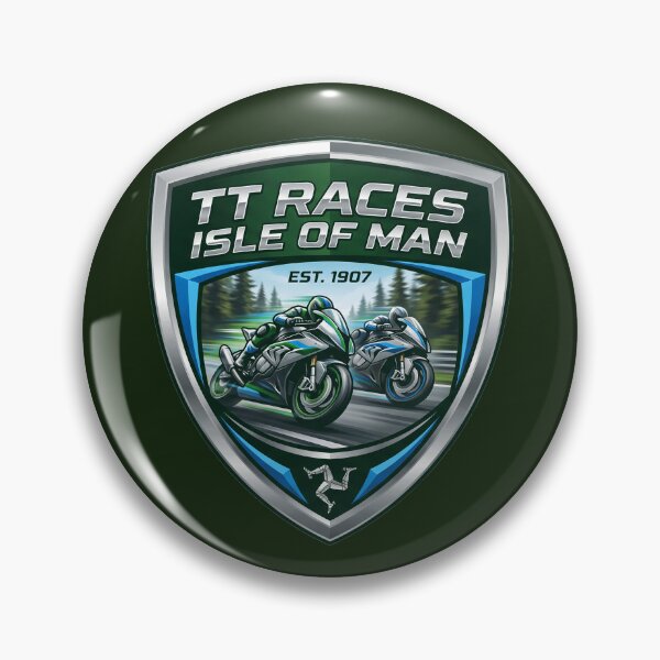 Item preview, Isle of Man TT Races Emblem Superbike Racing Crest designed and sold by KiwiRider.