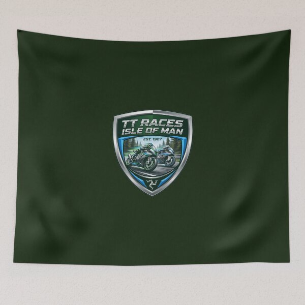 Item preview, Isle of Man TT Races Emblem Superbike Racing Crest designed and sold by KiwiRider.