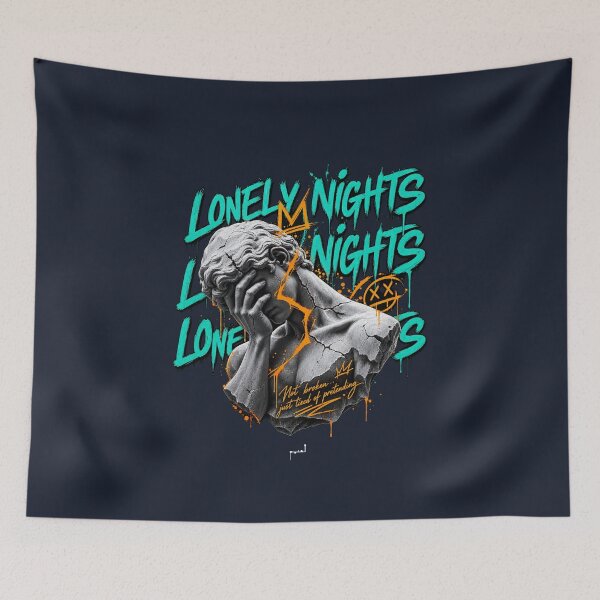 Item preview, Lonely Nights – Broken Statue Graffiti Streetwear designed and sold by Musamem  Designs.