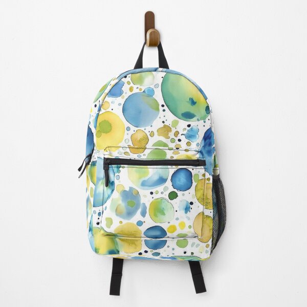 Item preview, Yellow and Blue Watercolour Dots Lemon Citrus Painted Circles designed and sold by Nine Lives Studio.