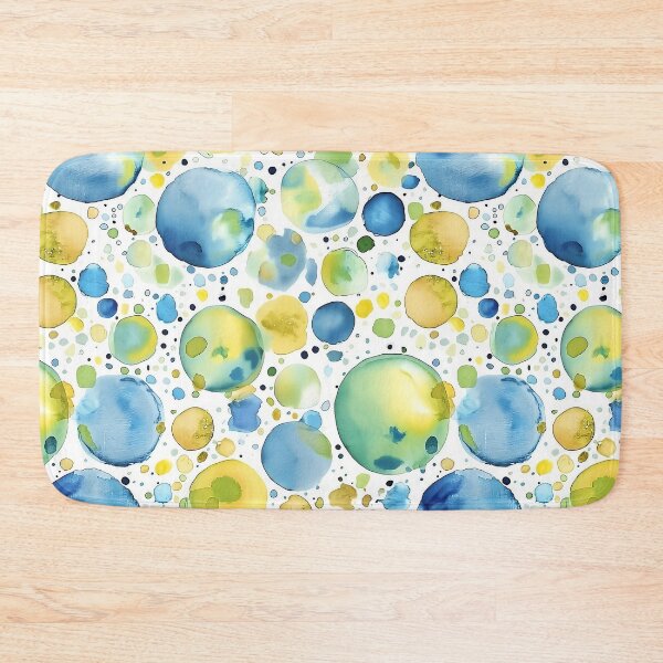 Item preview, Yellow and Blue Watercolour Dots Lemon Citrus Painted Circles designed and sold by Yoruhara.
