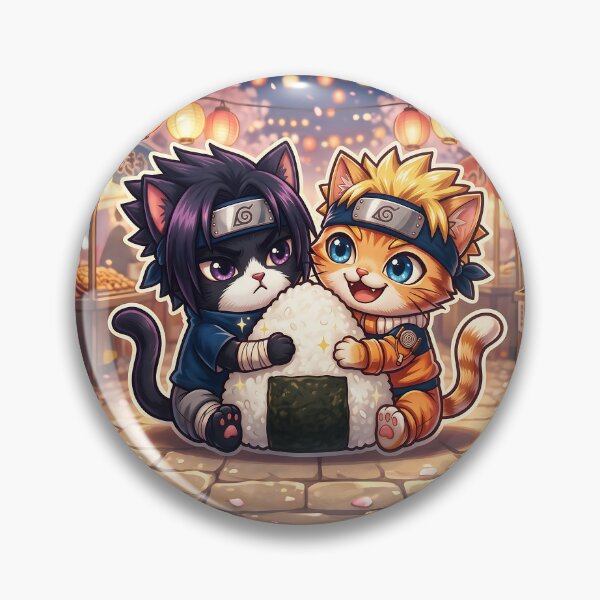 Artikelvorschau, Anime Ninja Cats Riesen-Onigiri: Kawaii Shinobi Duo entworfen und verkauft von CuteKats.