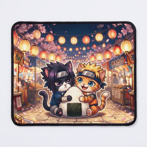 Item preview, Anime Ninja Cats Giant Onigiri: Kawaii Shinobi Duo designed and sold by CuteKats.