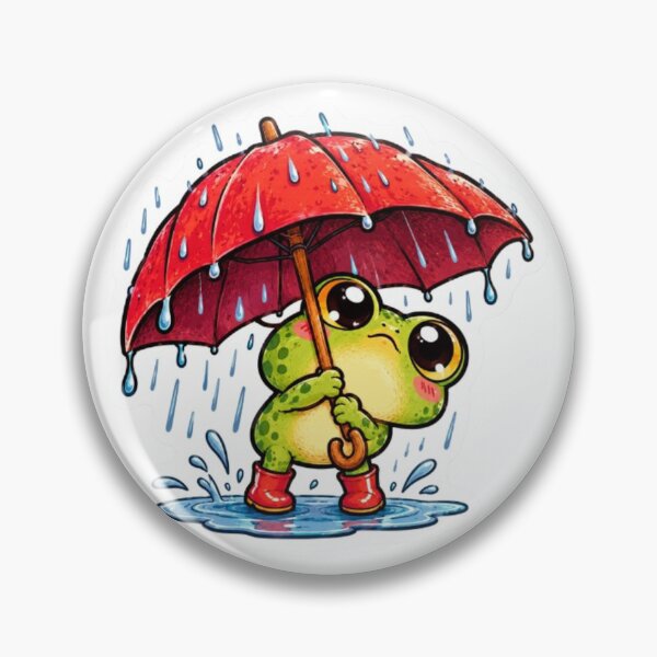 Item preview, Frog Holding Red Umbrella in Rain designed and sold by Snurly.