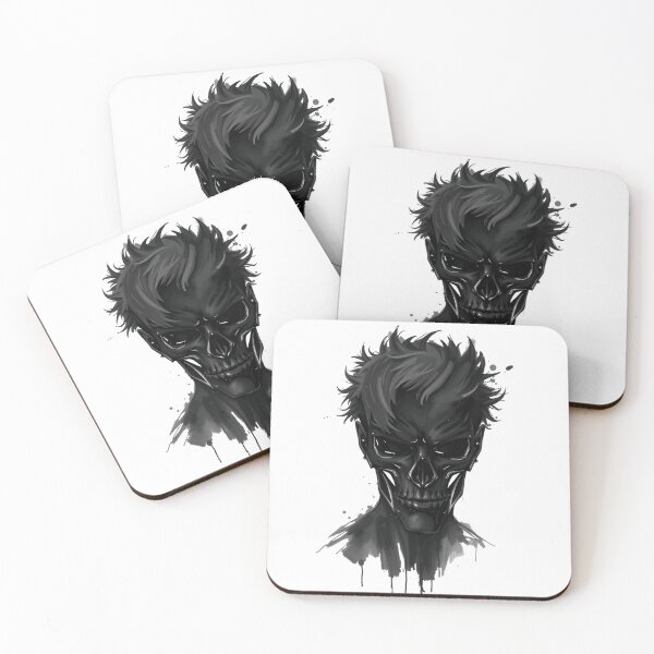 Item preview, Dark Anime Ghost Skull Gritty Monochrome Cyberpunk Art designed and sold by ERODED SELF.