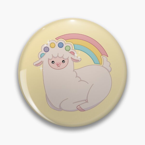 Item preview, Cute Pastel Alpaca with Raindow | Kawaii Animal Illustration designed and sold by Hille Stickers.