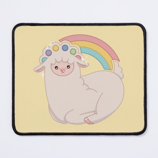 Item preview, Cute Pastel Alpaca with Raindow | Kawaii Animal Illustration designed and sold by Hille Stickers.