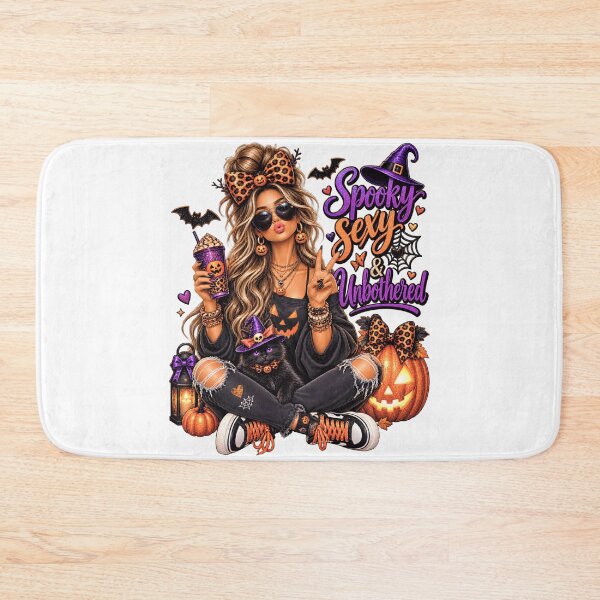 Item preview, Spooky Sexy & Unbothered Halloween Girl – Glam Witch Leopard Pumpkin Design designed and sold by ArtSpark Studio.