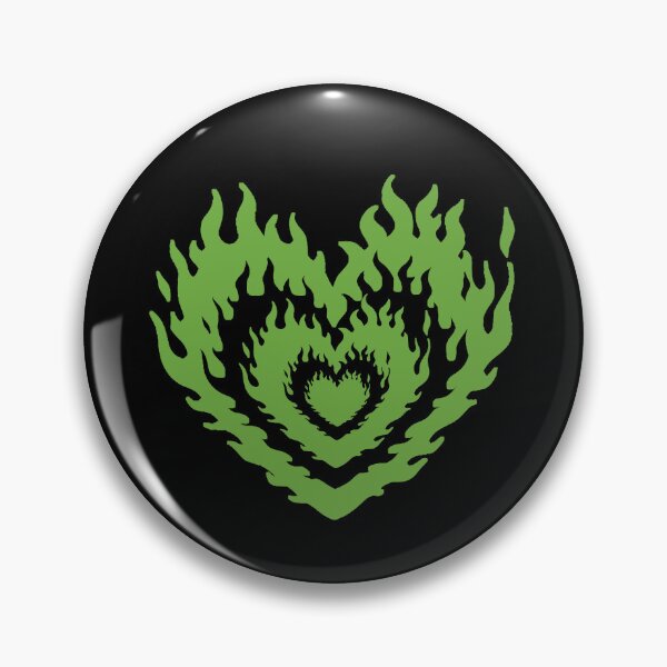 Item preview, Layered Aesthetic Black & Green Burning Hearts designed and sold by CamilasPrints.