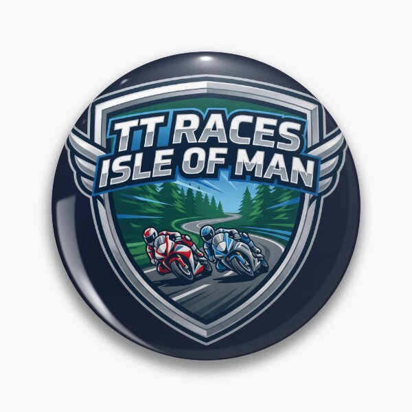 Item preview, Isle of Man TT Races Winged Shield Motorcycle Racing designed and sold by KiwiRider.