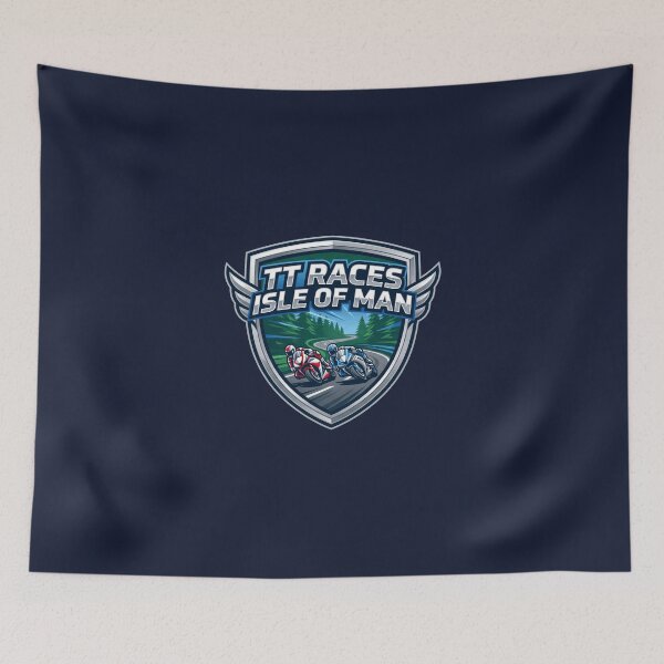 Item preview, Isle of Man TT Races Winged Shield Motorcycle Racing designed and sold by KiwiRider.