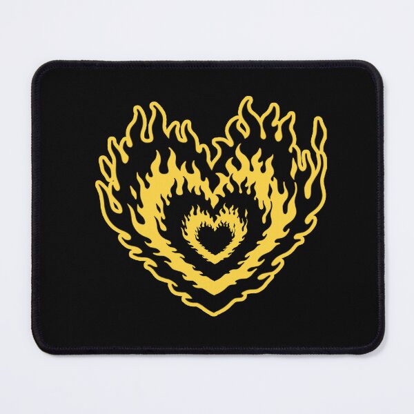 Item preview, Layered Aesthetic Black & Yellow Burning Hearts designed and sold by CamilasPrints.