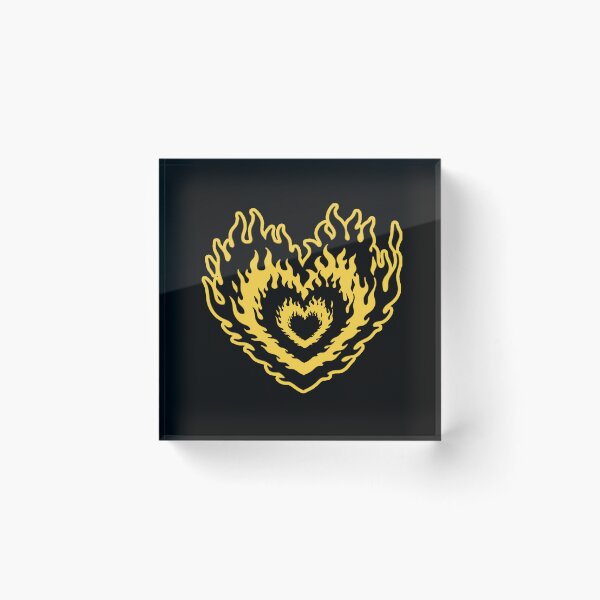 Item preview, Layered Aesthetic Black & Yellow Burning Hearts designed and sold by CamilasPrints.