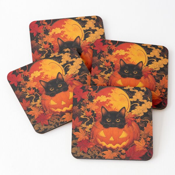 Item preview, Black Cat in Halloween Pumpkin designed and sold by Shelley Loewnau-Jones Studio.