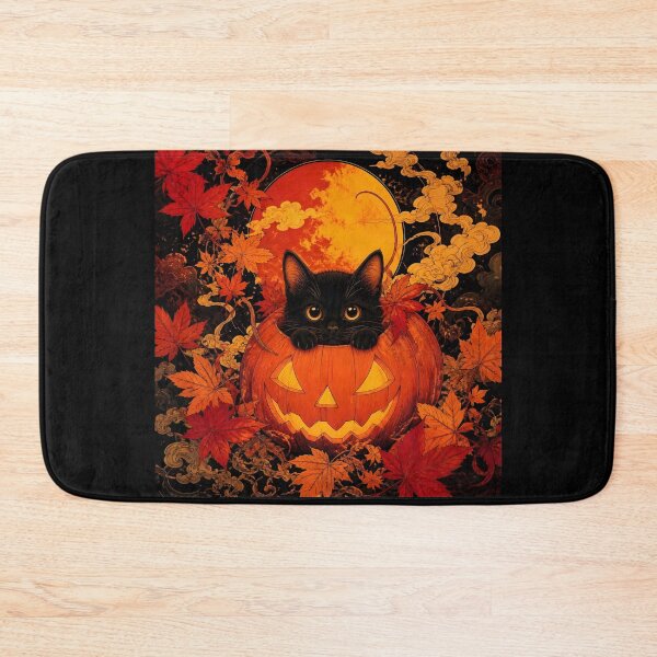 Item preview, Black Cat in Halloween Pumpkin designed and sold by Shelley Loewnau-Jones Studio.