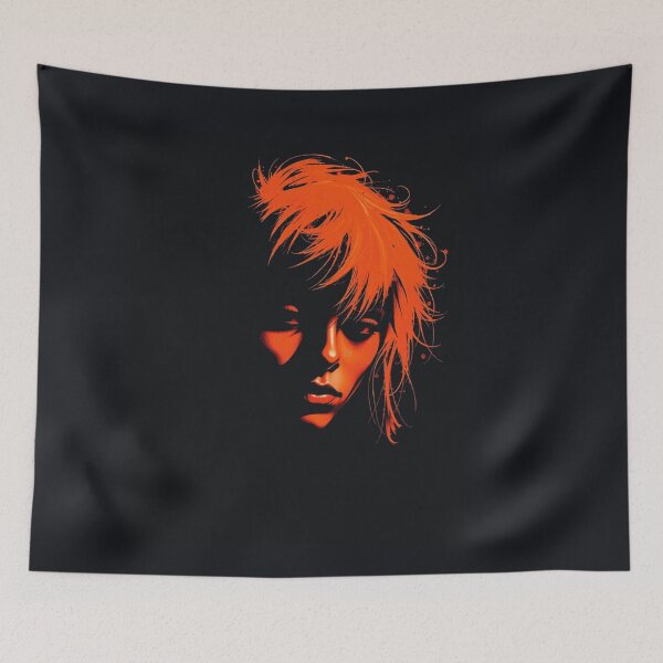 Item preview, Cyberpunk Neon Orange Shadow Portrait designed and sold by ERODED SELF.