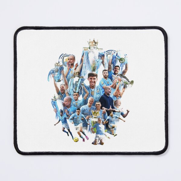 Item preview, Manchester City Champions Trophy Collage Football Art designed and sold by annaarthk.