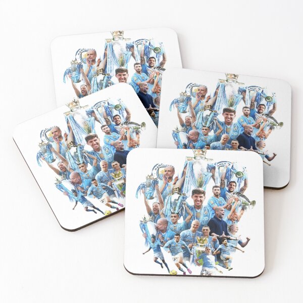 Item preview, Manchester City Champions Trophy Collage Football Art designed and sold by annaarthk.