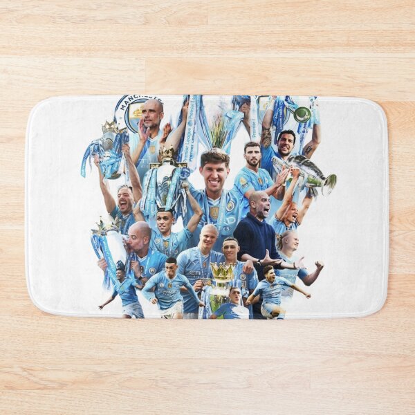 Item preview, Manchester City Champions Trophy Collage Football Art designed and sold by annaarthk.