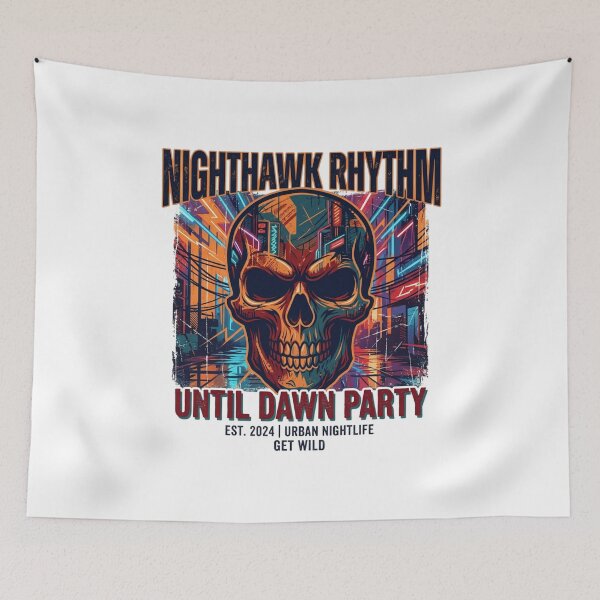 Item preview, Nighthawk Rhythm - Until Dawn Party Neon Skull designed and sold by rich-moda.