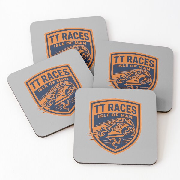 Item preview, Isle of Man TT Races Orange Navy Motorcycle Shield designed and sold by KiwiRider.