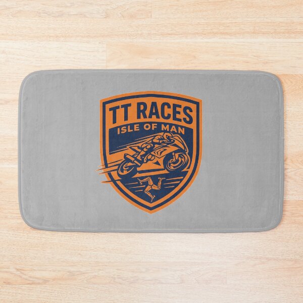 Item preview, Isle of Man TT Races Orange Navy Motorcycle Shield designed and sold by KiwiRider.