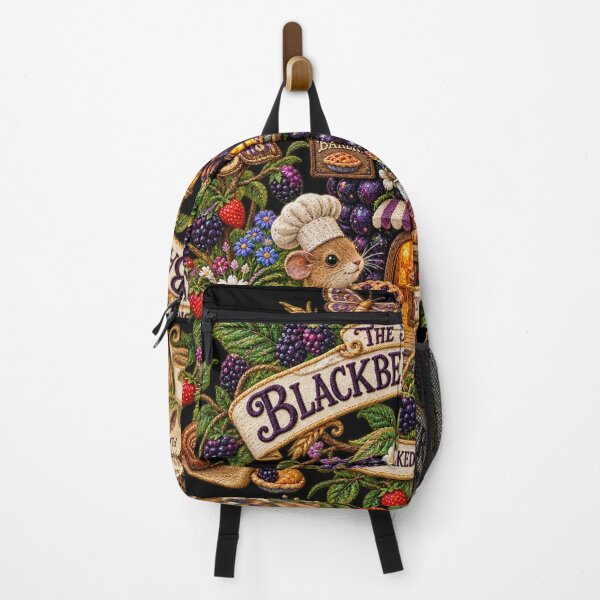 Item preview, Cottagecore Mouse Bakery Embroidery – Midnight Blackberry Bakery Woodland Art designed and sold by Emoji Emblems.