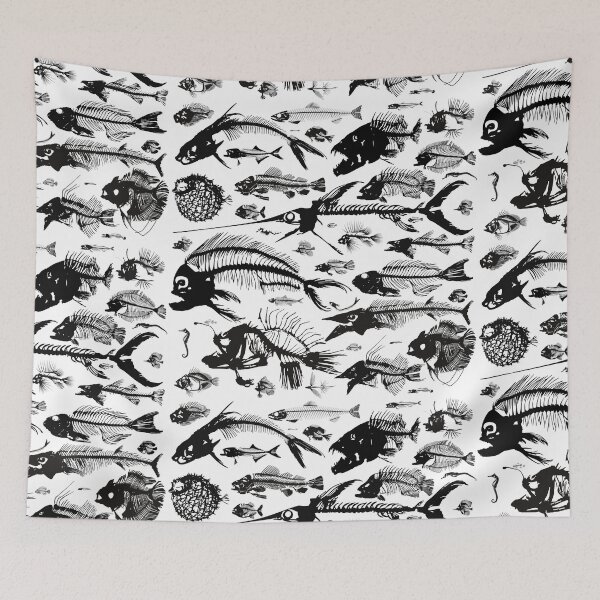 Item preview, Marine Fish Skeletons – Vintage Natural History Illustration designed and sold by The Pet Shop.