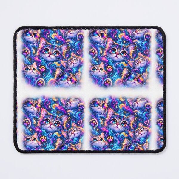 Item preview, Psychedelic Cosmic Cats – Neon Trippy Colorful Feline Art designed and sold by KRiMi1210.