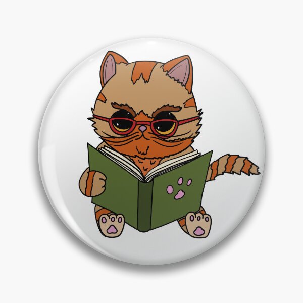 Item preview, kawaii cat reading a book designed and sold by Insomnie.