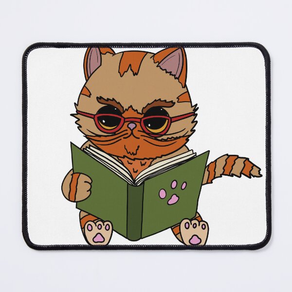 Item preview, kawaii cat reading a book designed and sold by Insomnie.