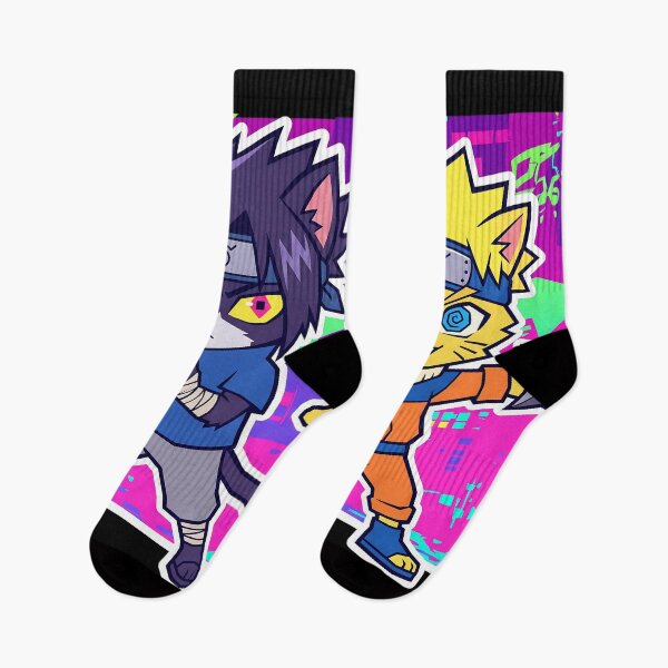 Item preview, Neon Cyberpunk Ninja Cats: Vibrant Shinobi Battle Duo designed and sold by CuteKats.