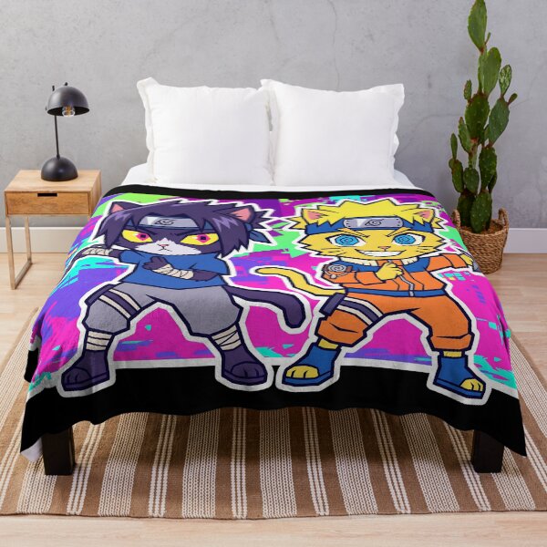 Item preview, Neon Cyberpunk Ninja Cats: Vibrant Shinobi Battle Duo designed and sold by CuteKats.