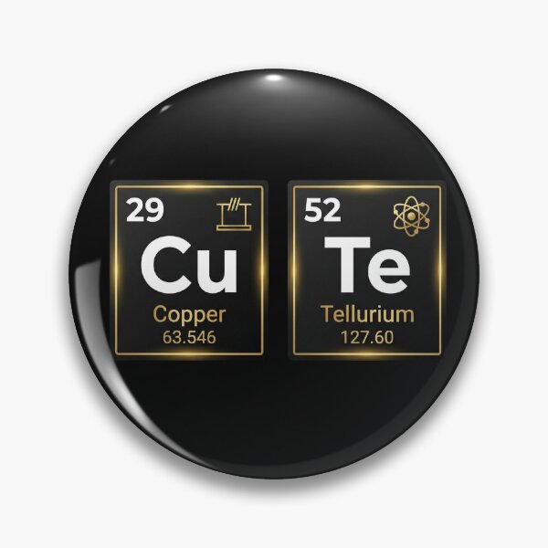 Item preview, lean periodic table tiles for Cu (Copper) and Te (Tellurium) with atomic numbers (29 and 52). designed and sold by BestCoolStuff.