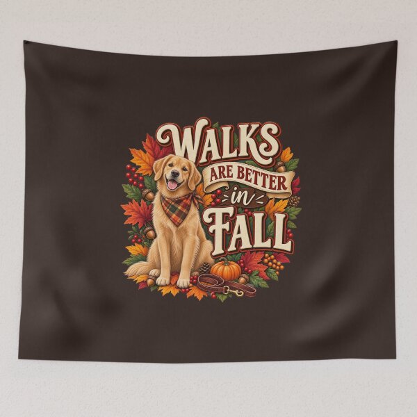 Item preview, Walks Are Better in Fall – Autumn Dog Lover Design designed and sold by astersgraphics.