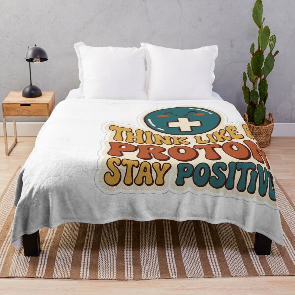 Item preview, "Think Like a Proton, Stay Positive" (Smiley Atom) designed and sold by BestCoolStuff.