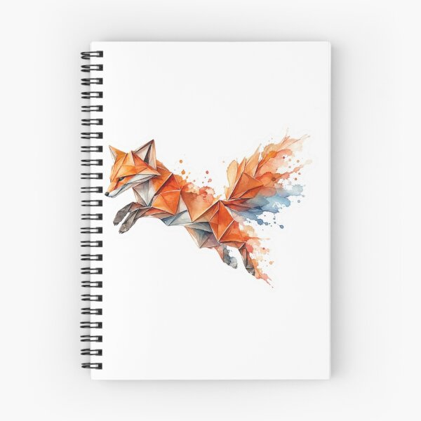 Item preview, Geometric Watercolor Jumping Fox Art Sticker designed and sold by Snurly.