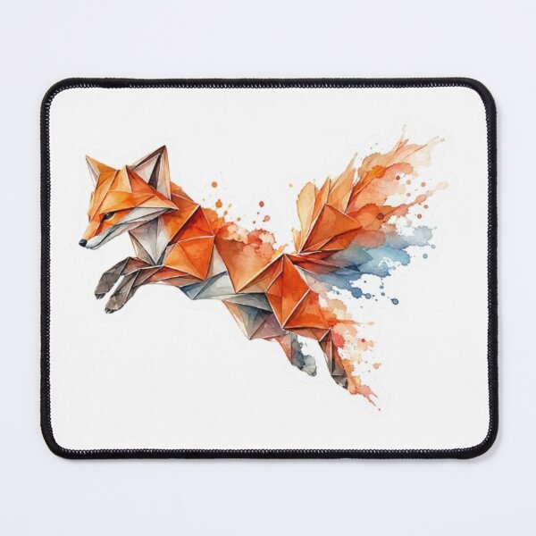 Item preview, Geometric Watercolor Jumping Fox Art Sticker designed and sold by Snurly.