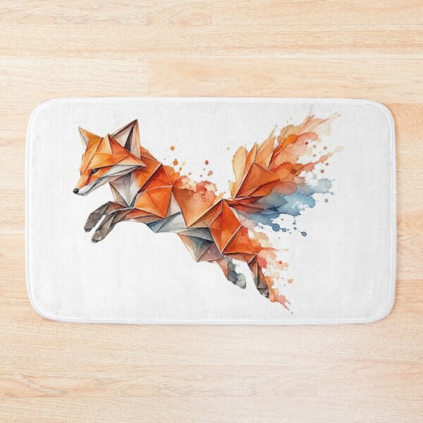 Item preview, Geometric Watercolor Jumping Fox Art Sticker designed and sold by Snurly.