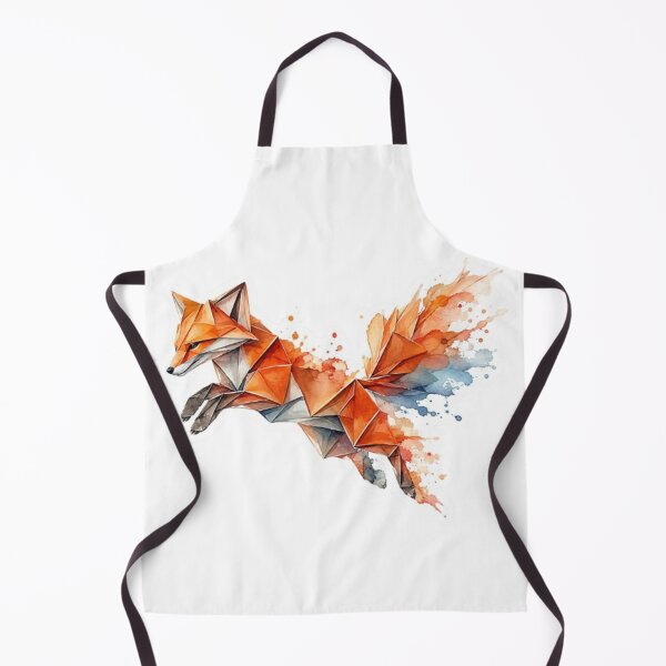 Item preview, Geometric Watercolor Jumping Fox Art Sticker designed and sold by Snurly.