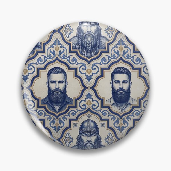 Item preview, Gay Bear Viking Pattern – Bearded Men & Norse Warrior Vintage Art designed and sold by ZhivanCrimson.