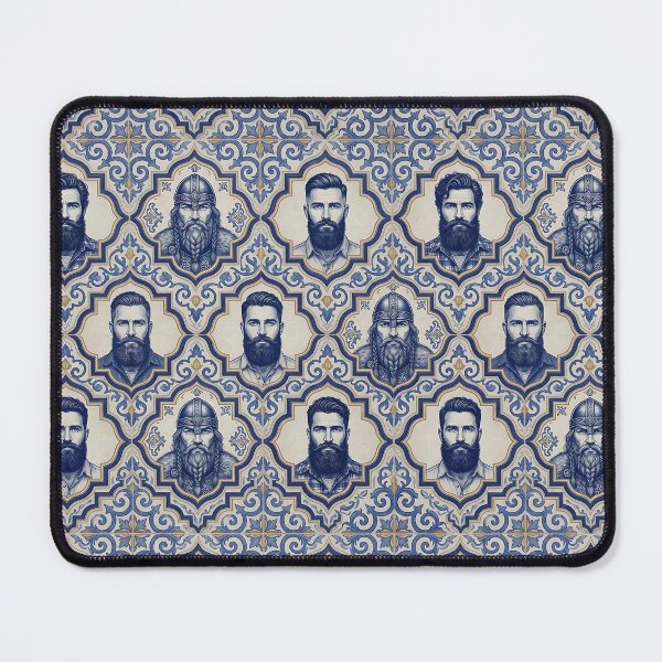 Item preview, Gay Bear Viking Pattern – Bearded Men & Norse Warrior Vintage Art designed and sold by ZhivanCrimson.
