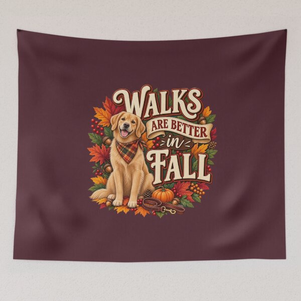Item preview,  Walks Are Better in Fall – Autumn Dog Lover Design designed and sold by astersgraphics.