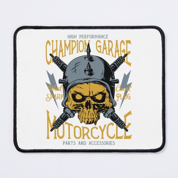Item preview, Vintage Biker Skull Spark Plug Custom Garage Motorcycle Graphic designed and sold by heedooppod.