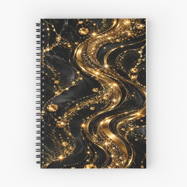 Item preview, Black Gold Glitter Marble Luxury Waves designed and sold by Lily Lola.
