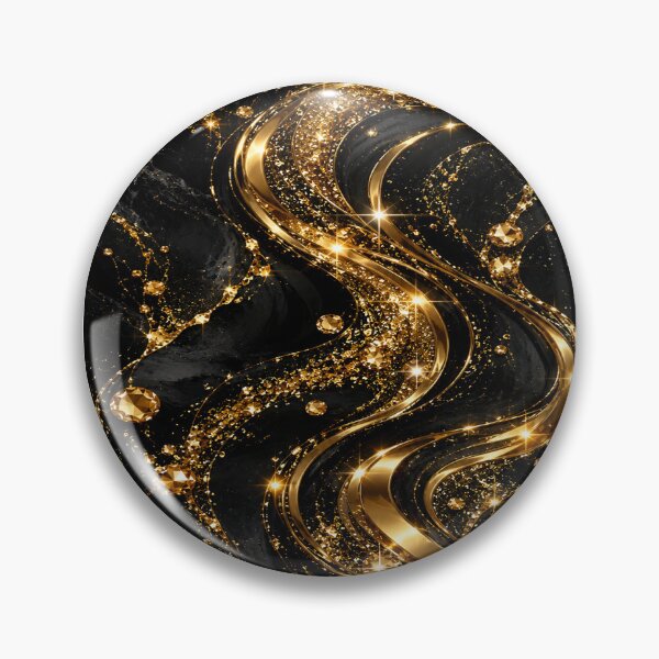 Item preview, Black Gold Glitter Marble Luxury Waves designed and sold by Lily Lola.