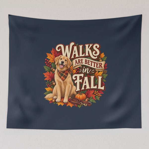Item preview, Walks Are Better in Fall – Autumn Dog Lover Design designed and sold by astersgraphics.