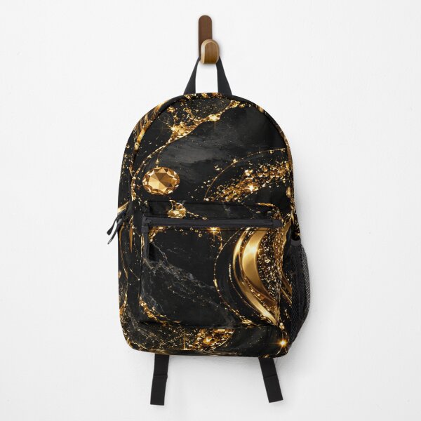 Item preview, Black Gold Glitter Marble Luxury Waves designed and sold by Lily Lola.