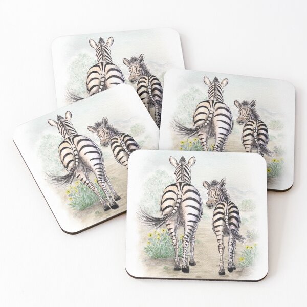 Item preview, Zebra watercolor designed and sold by Rowena Cherry Art.