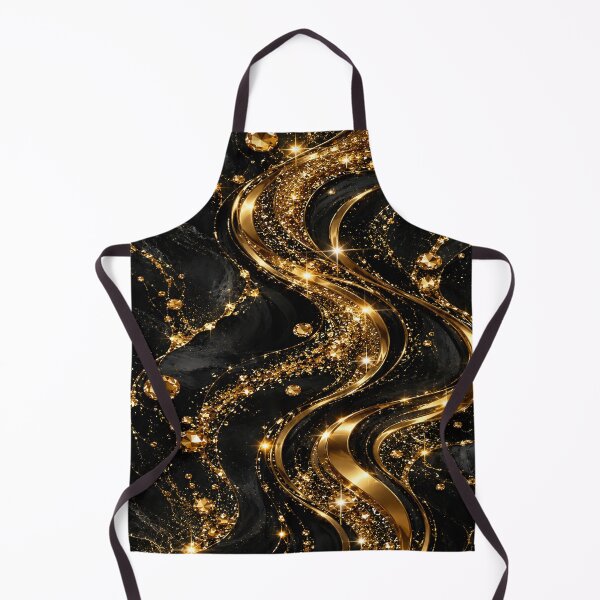 Item preview, Black Gold Glitter Marble Luxury Waves designed and sold by Lily Lola.